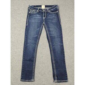 LA Idol USA Skinny Jeans Juniors 13 Blue Med Wash Rhinestone Stretch Denim